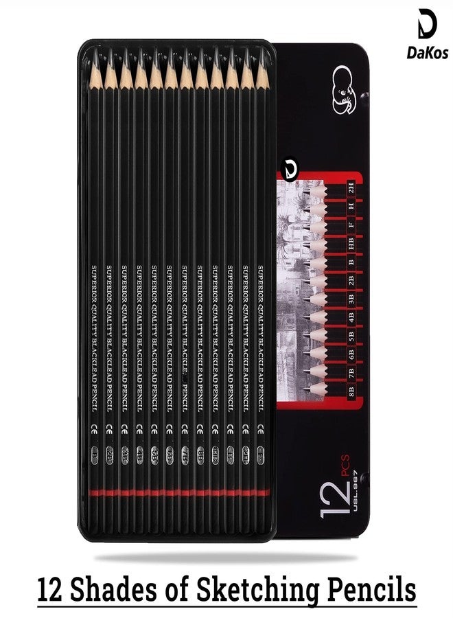 DaKos Sketch Pencil Set, Sketch Pencil Set for Artists, Drawing Art Pencils, Artists Beginner Sketching, Drawing Supplies for Adults & Kids, Art Pencils (12 Pencils Set in Tin Box) - Image 5